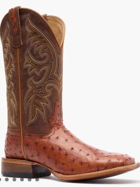 DURANGO MEN'S WHEAT BROWN EXOTIC FULL-QUILL OSTRICH WESTERN BOOTS - SQUARE TOE